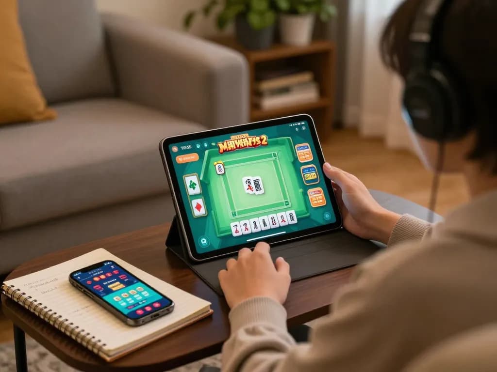 Engaging gameplay session of Mahjong Ways 2 on a tablet in a cozy home setting