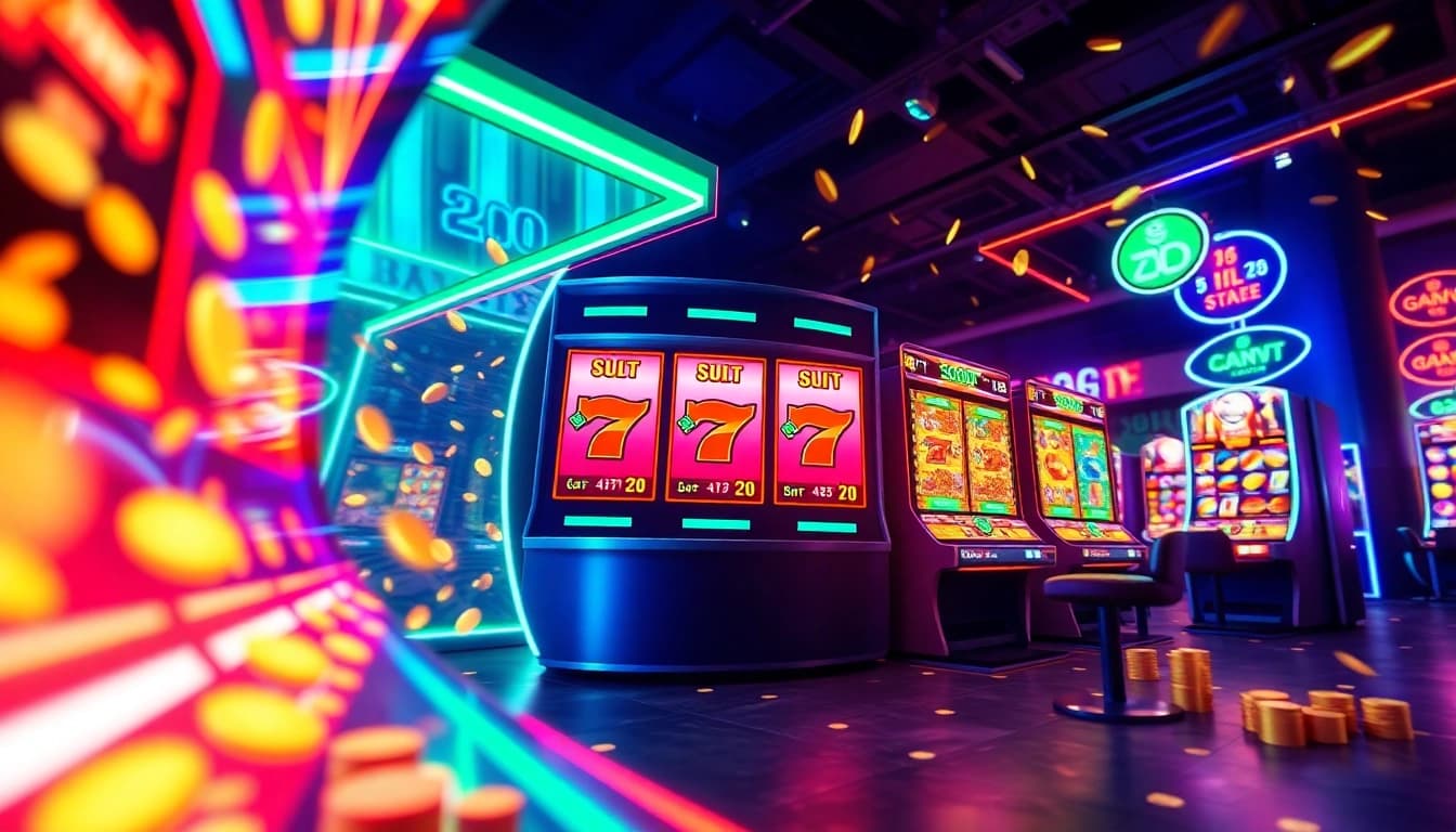 Exciting online slot gaming scene featuring hoki138 pro with spinning reels and vibrant colors.