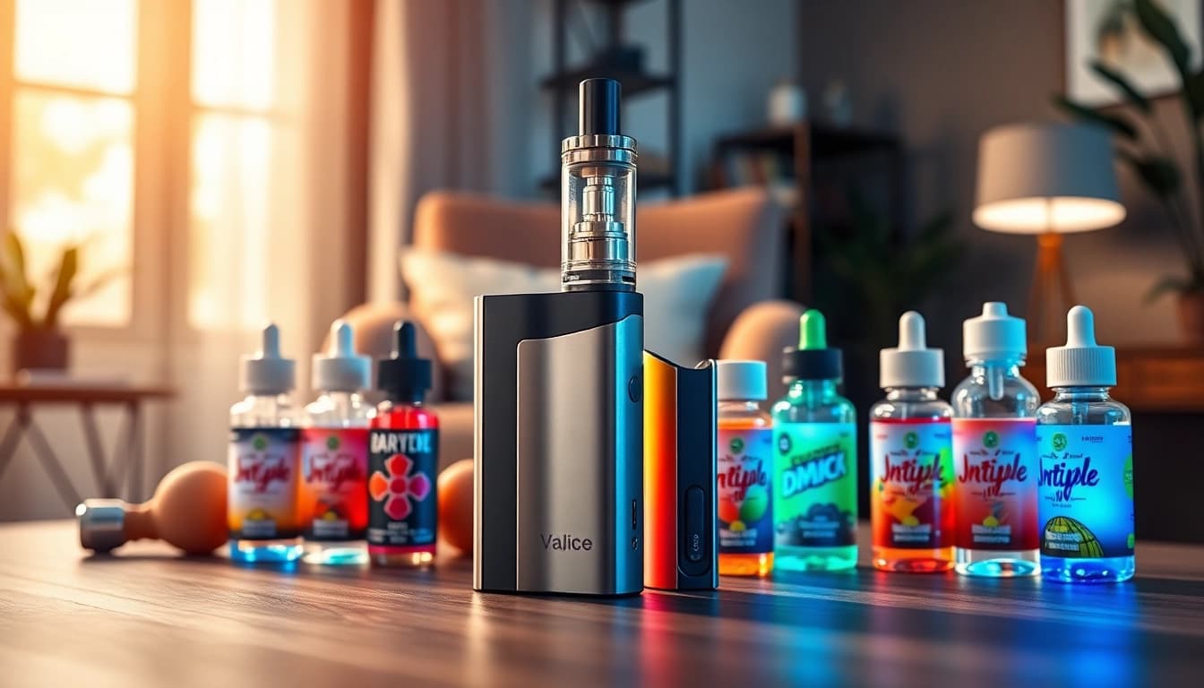 Vape Juice Depot's vibrant vape juice display enhances enjoyment through elegant flavor selection.