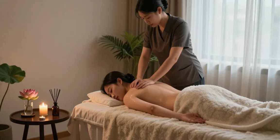 Experience luxurious 출장안마 in a serene home setting with a skilled therapist providing a soothing massage.