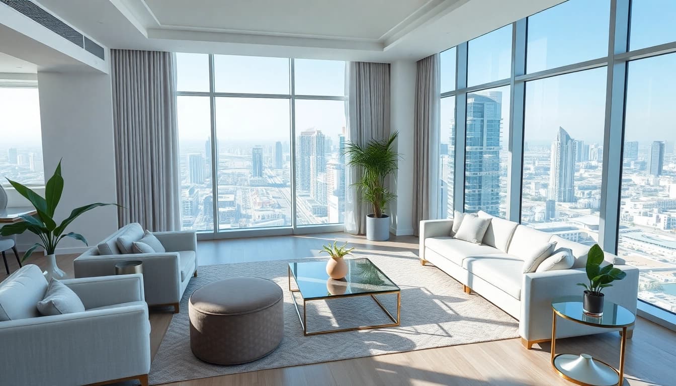 Stunning interior design dubai reflecting modern elegance and luxury in a contemporary apartment.