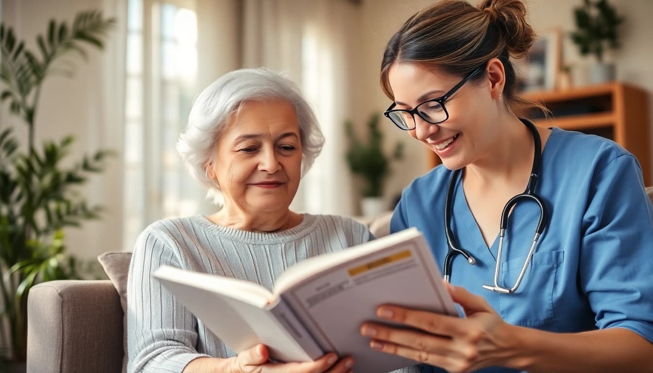 Senior caregivers in Austin TX assisting an elderly woman at home, creating a warm and caring atmosphere.