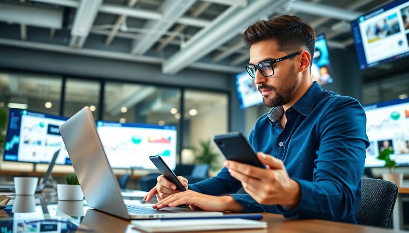 Design engaging Instagram advertising strategies with a focus on analytics in a bright workspace.