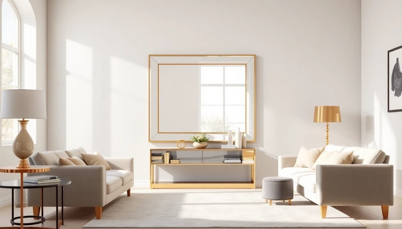 Admire the designer mirror featured at https://merithome.co.uk amidst elegant home decor showcasing stylish furnishings.