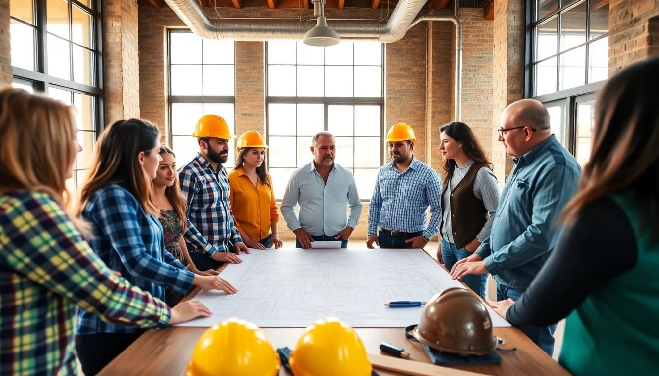 Builders collaborating in a professional setting, representing the Texas association of builders.