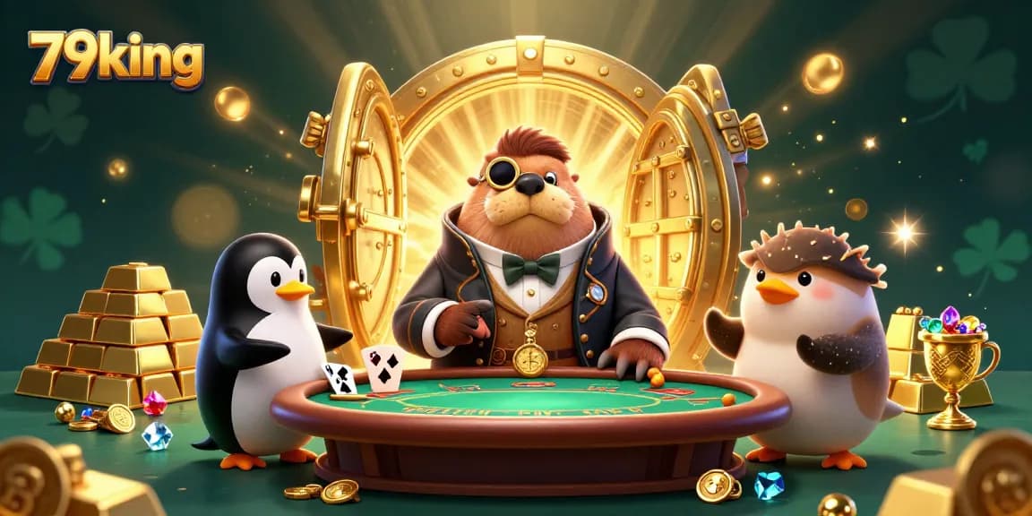 Join the excitement at 79king with a whimsical poker scene featuring a clever walrus, penguin dealer, and bluffing pufferfish.