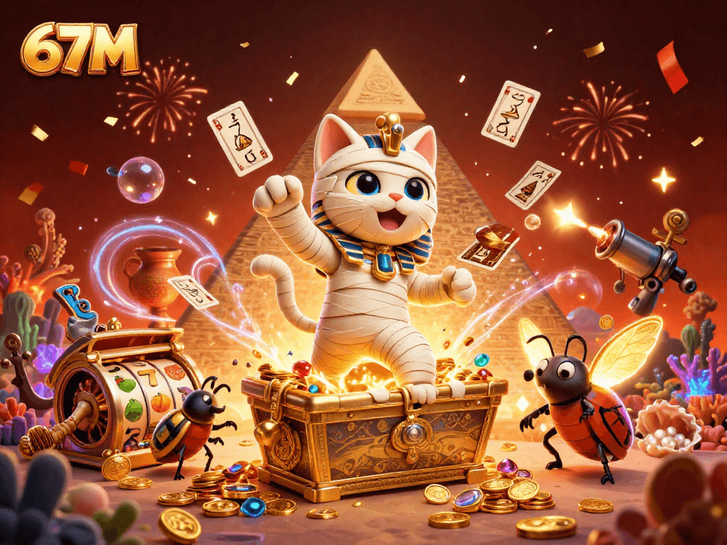 Ganhe com o 67M no cassino com o gato egípcio e tesouros impressionantes.