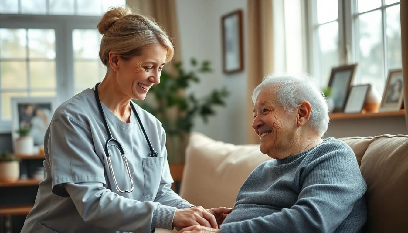 Engaging senior caregivers Austin TX providing personalized support to an elderly client in a home environment.