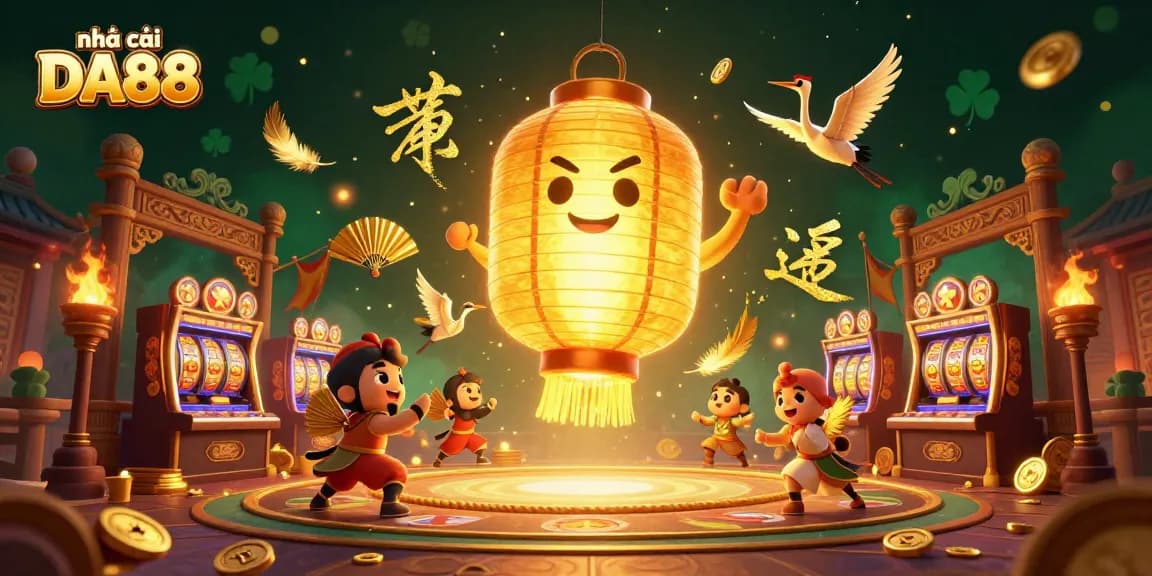 Experience seamless gaming at nhà cái DA88 with vibrant, animated casino scenes and characters.