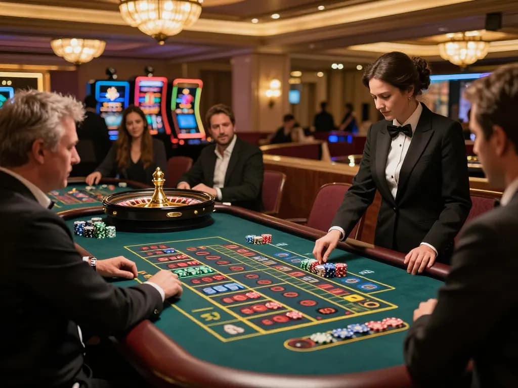 Engaging players at the roulette table showcasing action and excitement on MB88 TRANG CHỦ casino.