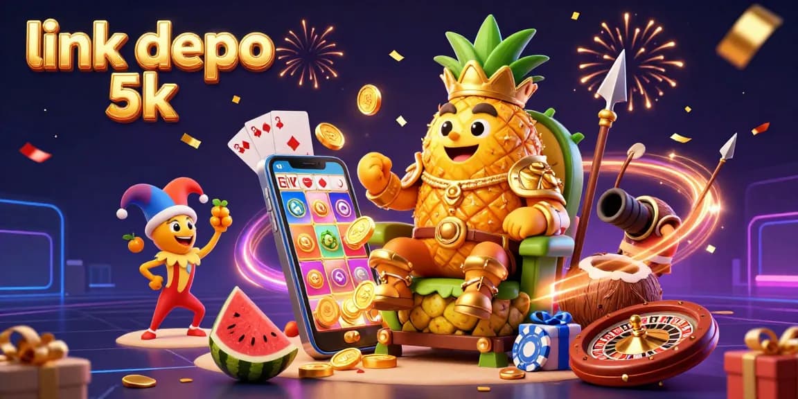 Engage in thrilling gameplay with link depo 5k while witnessing a vibrant casino scene featuring dynamic characters and exciting game elements.