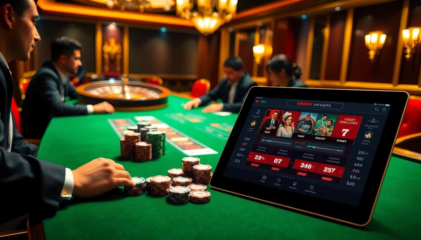 Experience thrilling poker at OK365 with vibrant chips and luxurious ambiance.