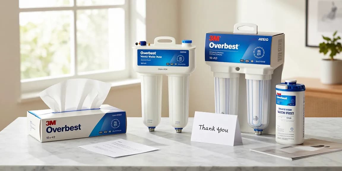 Overbest 10 x 4.5 Whole House Water Filte Replacernent for 3M®Aqua-Pure®AP810 in a product review setting, ideal for e-commerce shopping.