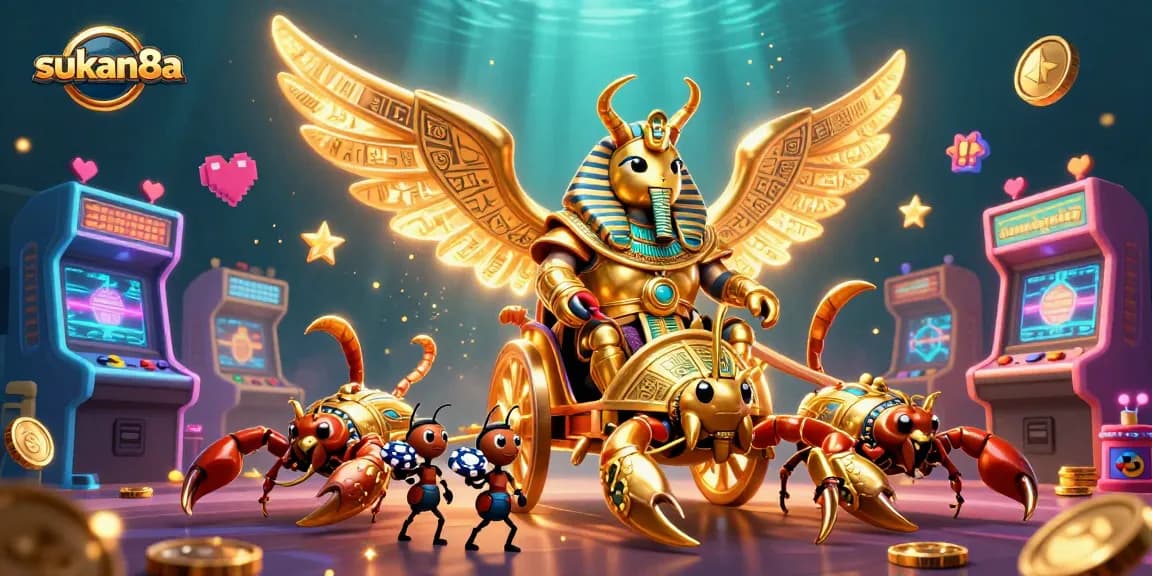Play and win big with sukan8a in this vibrant and dynamic 3D casino illustration.