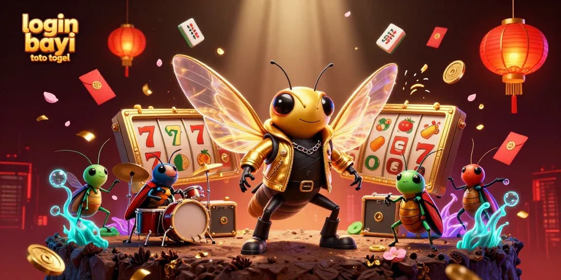Engage with login bayi toto togel through this vibrant 3D casino illustration showcasing lively game elements.