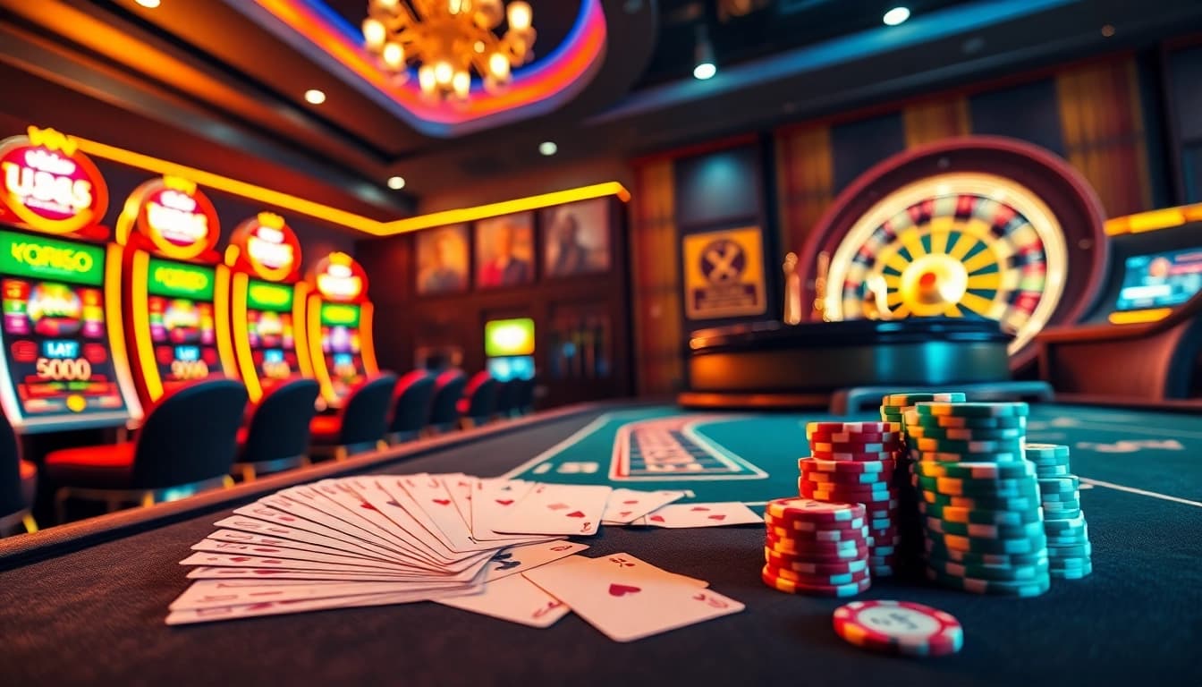 Enthusiastic gamblers engaging with UU88's exciting casino games at a lavish gaming table.