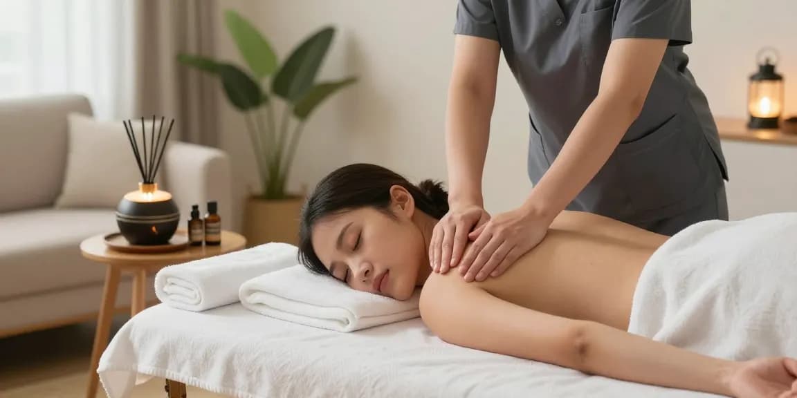양주출장안마을 받는 고객과 편안한 마사지 룸 모습
