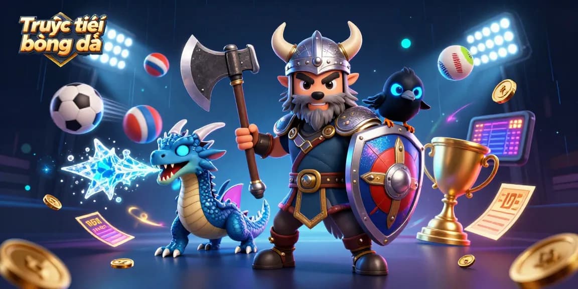 Experience Trực tiếp bóng đá with vibrant warriors and dynamic sports elements.