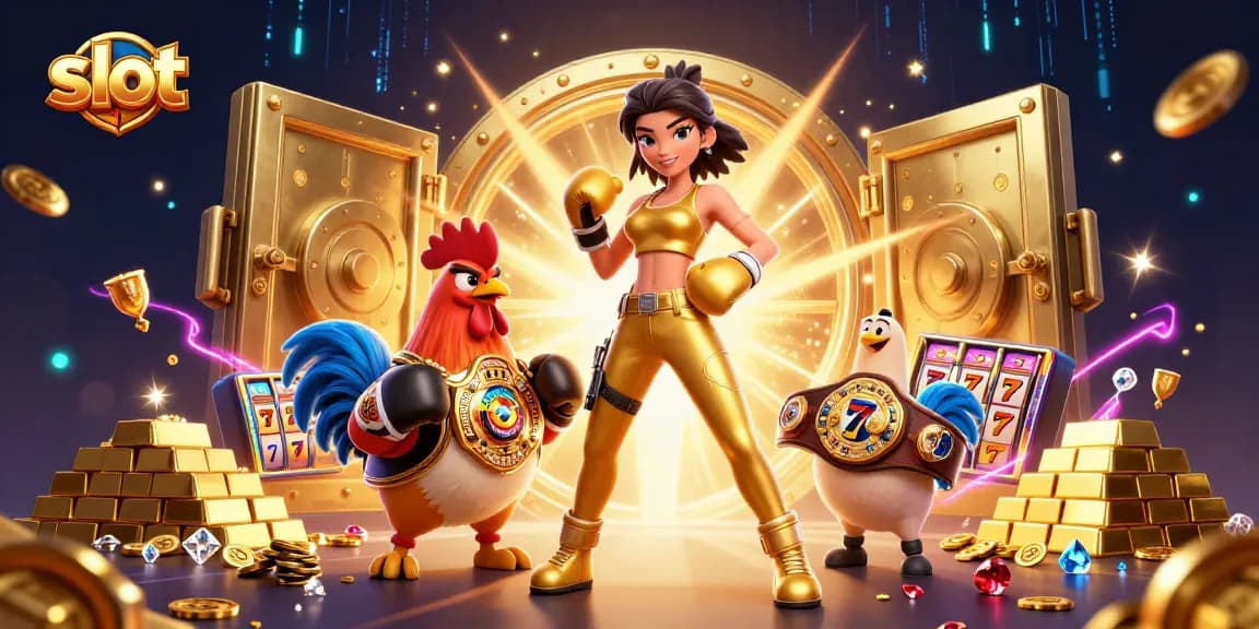 Spin the slot reels with excitement in this vibrant casino-inspired 3D illustration.