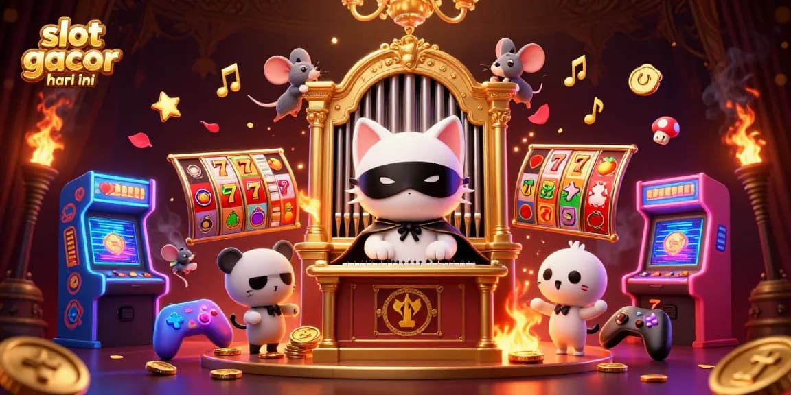 Win big with slot gacor hari ini featuring a vibrant 3D casino scene packed with exciting game elements.