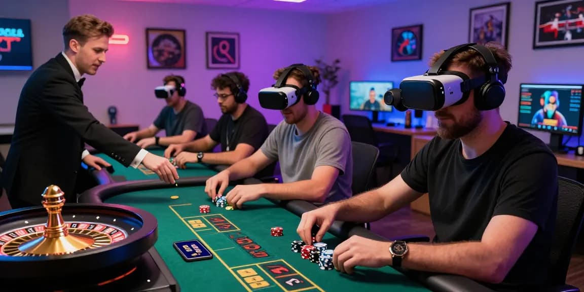 Engaged British player at non UK casinos for UK players enjoying live dealer games with virtual reality.
