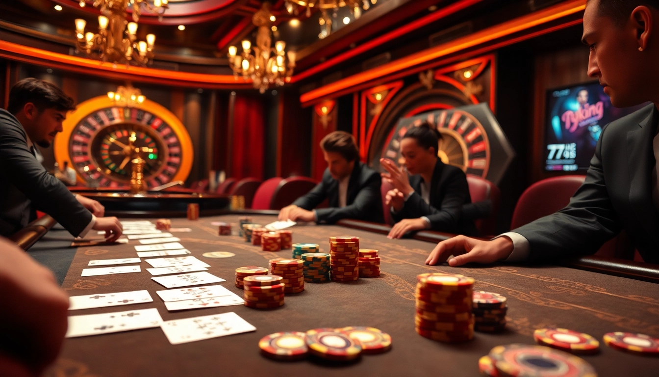 Experience the thrill of 79king at an upscale casino with vibrant poker action.