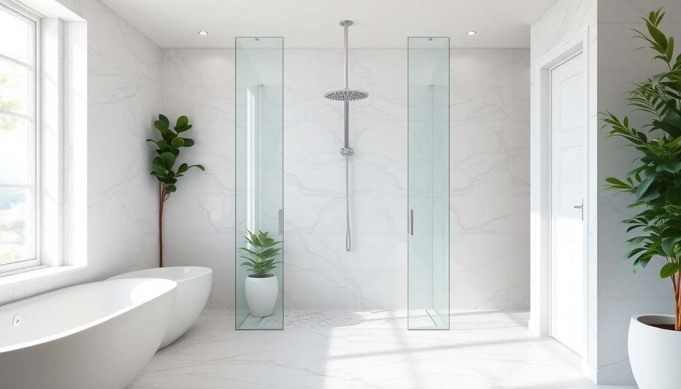 Experience a visually stunning elegant showers uk in a serene, modern bathroom.