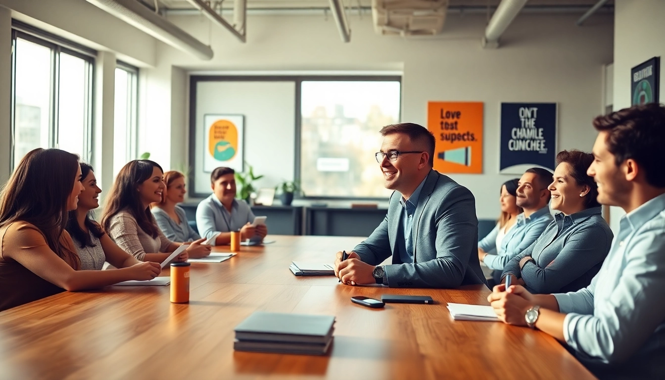 Engaged group learning from a business coach near me in a bright office.