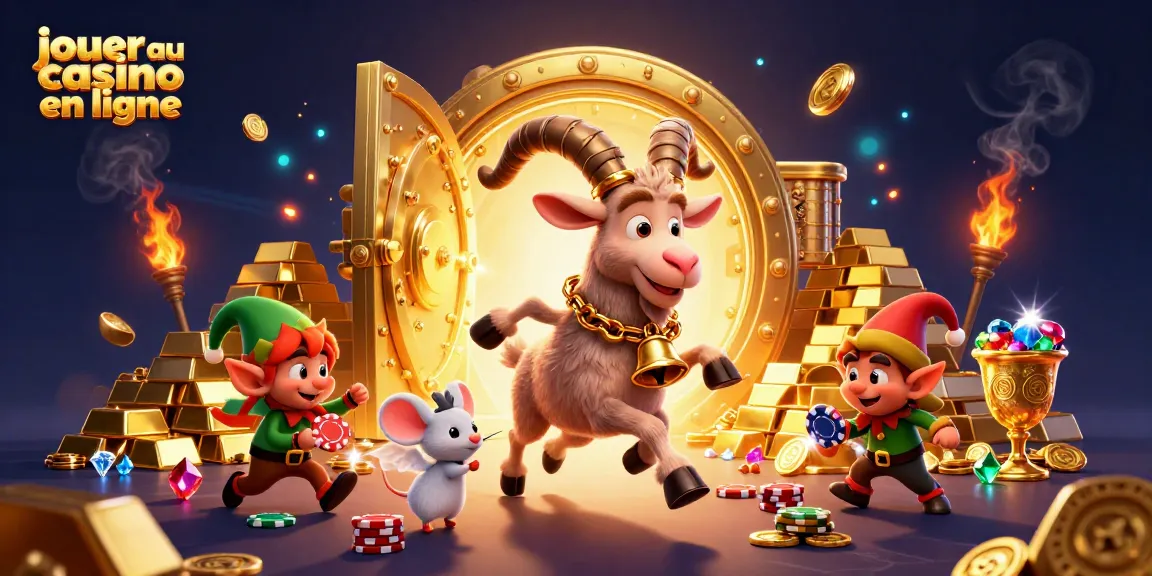 Jouer au casino en ligne dans une illustration riche, avec Krampus et des gremlins en action.