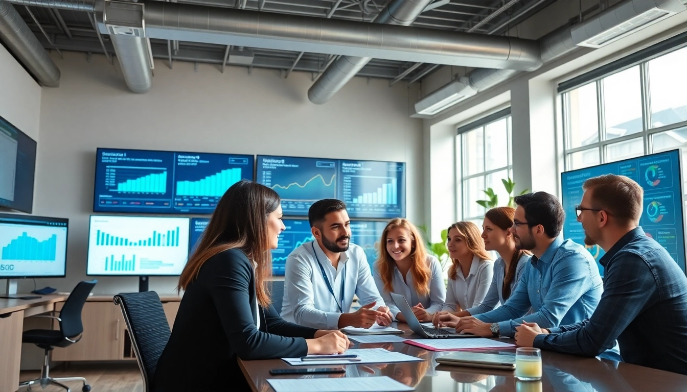 SEO Agentur mit KI optimizes strategies with advanced analytics in a collaborative setting.