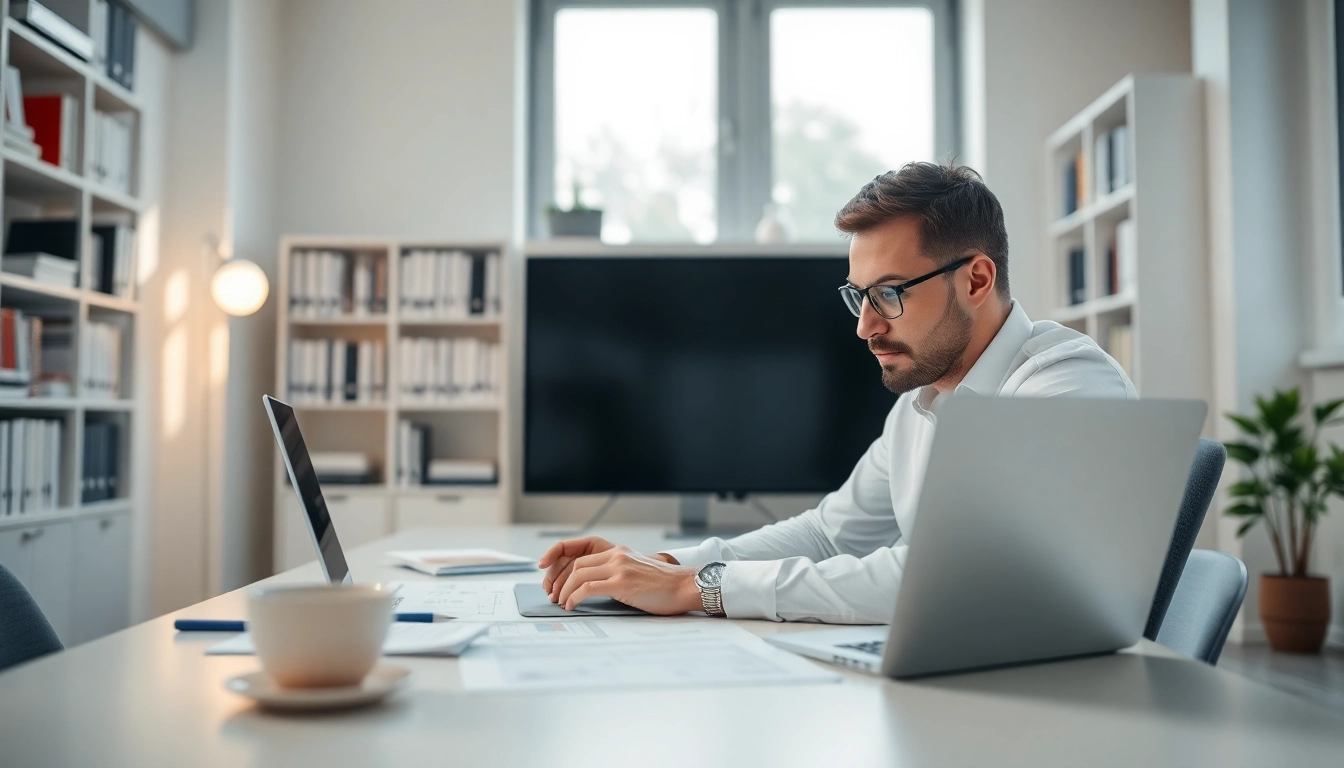 Design process of Hereford website design in a bright office setting with a creative professional.