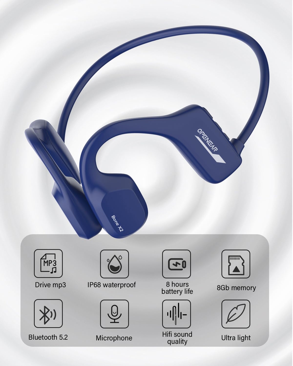 Bone X2 Bone Conduction Headphones for Phone-Free Outdoor Workouts
