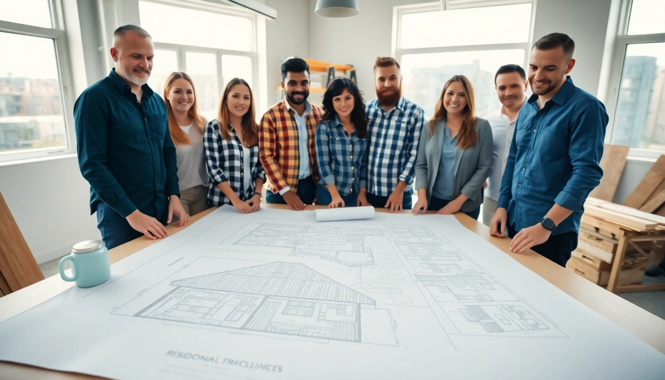 Engaged team of professionals discussing plans for the Texas association of builders project.