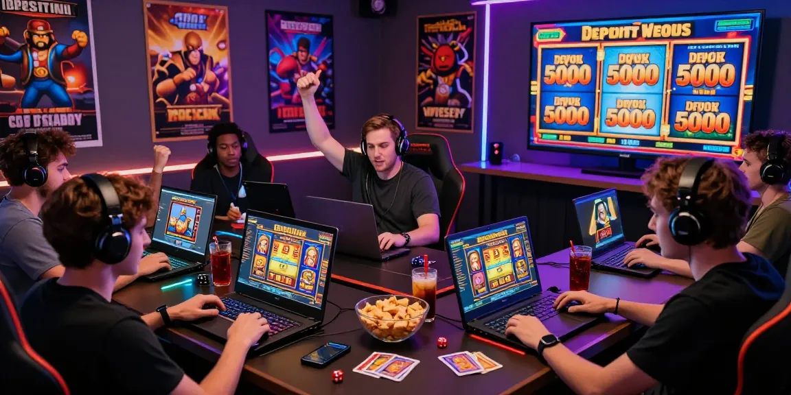 Players enjoying various slot games in an engaging online gaming environment, showcasing multiple options for slot deposit 5000.