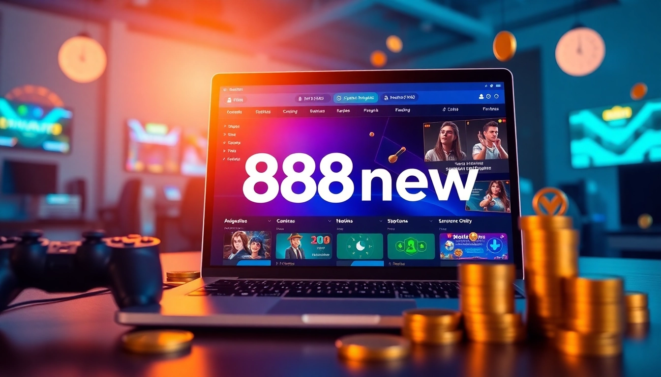 Exciting digital gaming interface highlighting the 888new platform.