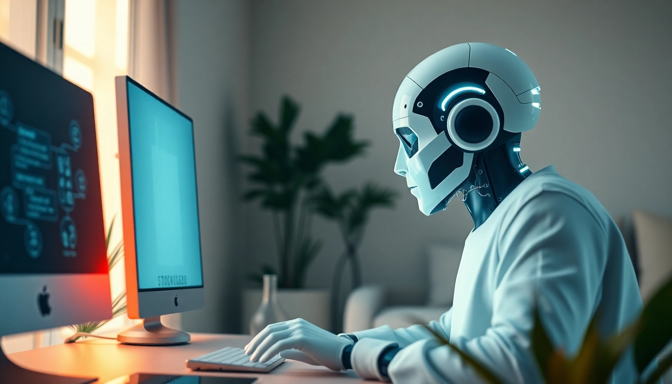 Engaging conversation on sex AI with a futuristic chatbot in a modern setting.