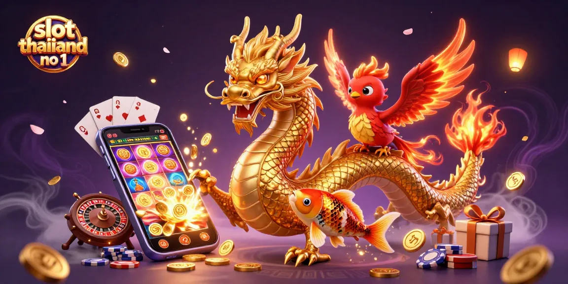 Play thrilling games at slot thailand no 1, showcasing dynamic dragons and vibrant slots.