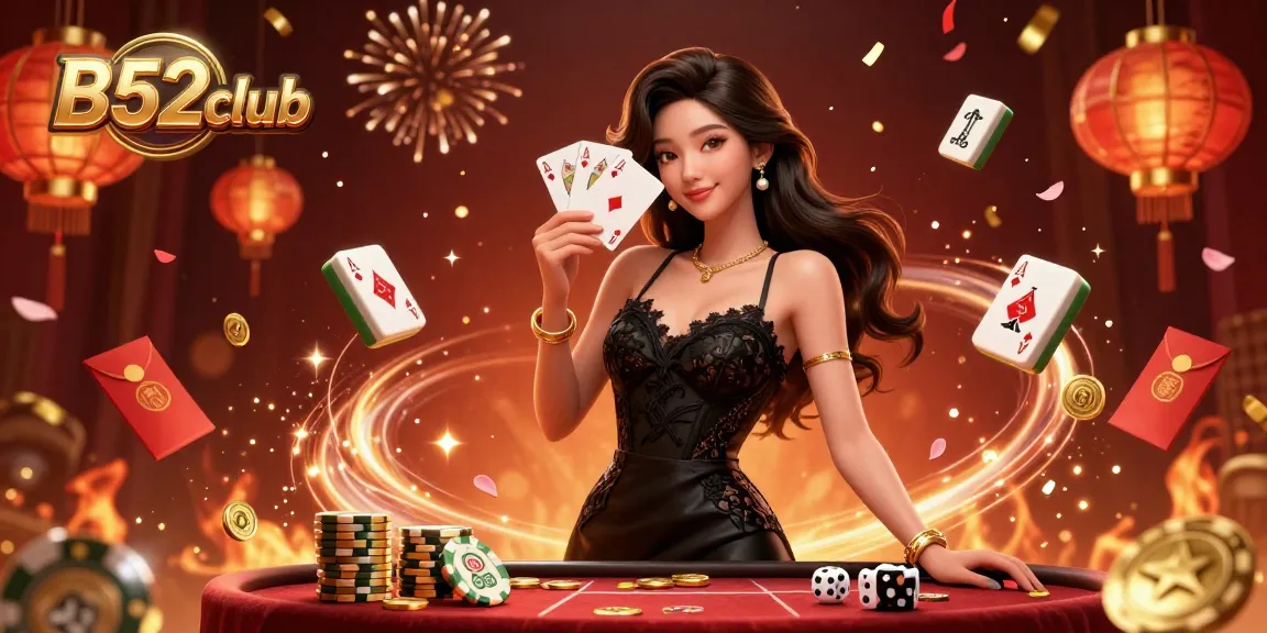 B52club players experience thrilling moments with stunning casino visuals and game elements in an engaging 3D illustration.