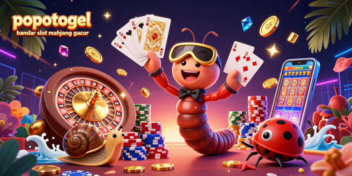 Engage with popotogel bandar slot mahjong gacor showcasing a dynamic casino scene with vibrant characters and rich gambling elements.