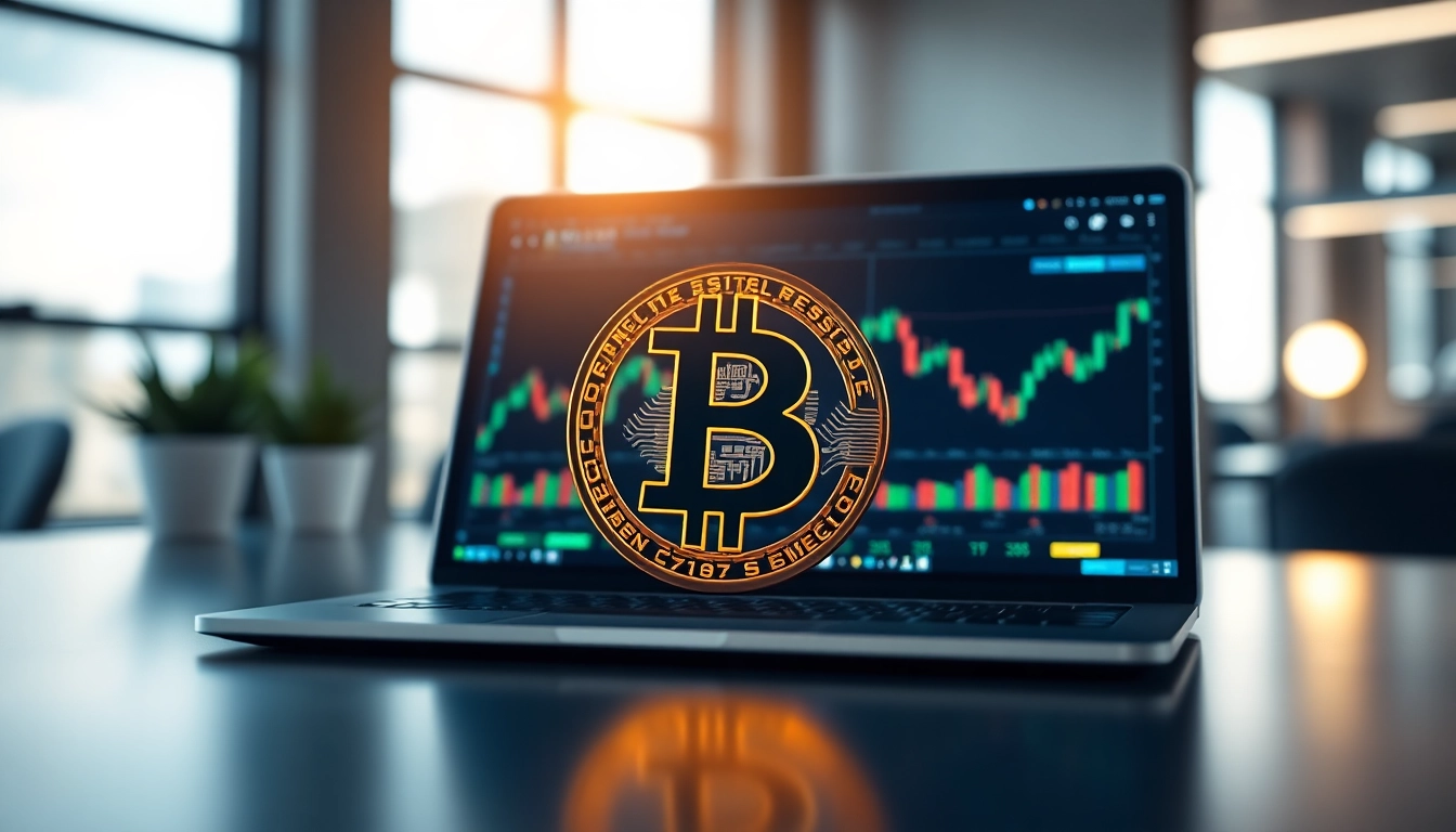 Comprendre Bitcoin avec une représentation professionnelle du symbole Bitcoin dans un bureau moderne.