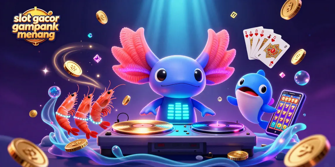 Spin to win with slot gacor gampang menang in this vibrant casino illustration featuring animated characters.