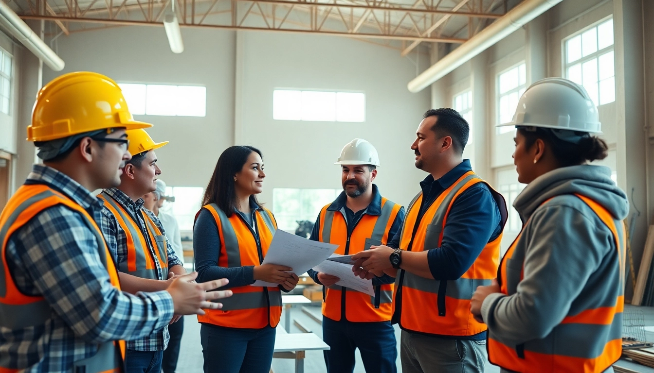 Engaged participants in construction training learning essential skills and safety practices.