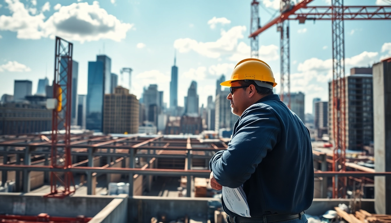 Manhattan General Contractor managing a construction project amidst a bustling city environment.