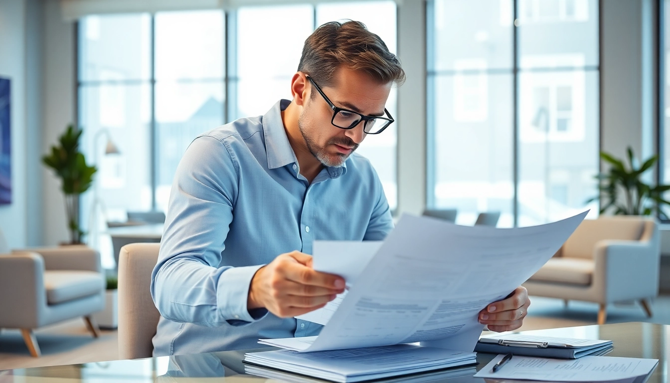 Analyze taxes efficiently in a modern office with a focused tax consultant.