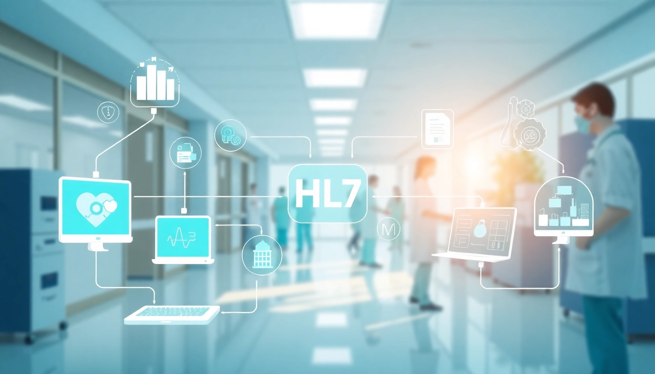 Erlebe die HL7 Schnittstelle, die sichere Datenflüsse zwischen Gesundheitsanwendungen zeigt.