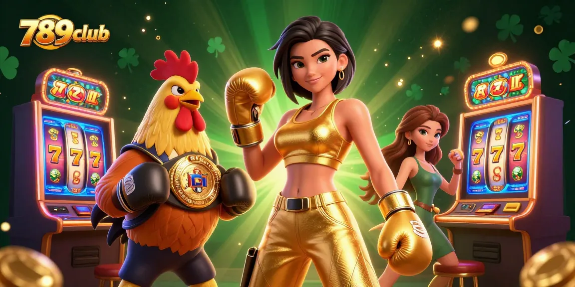 Spin jackpot reels with 789club’s vibrant casino gaming scene featuring a championship rooster.