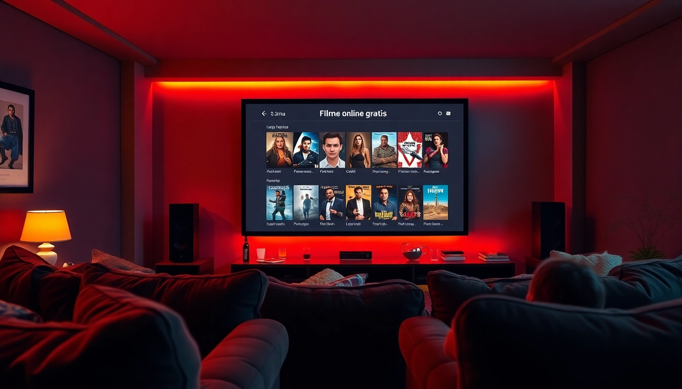 Enjoy 'filme online gratis' in a cozy home theater with family and friends.