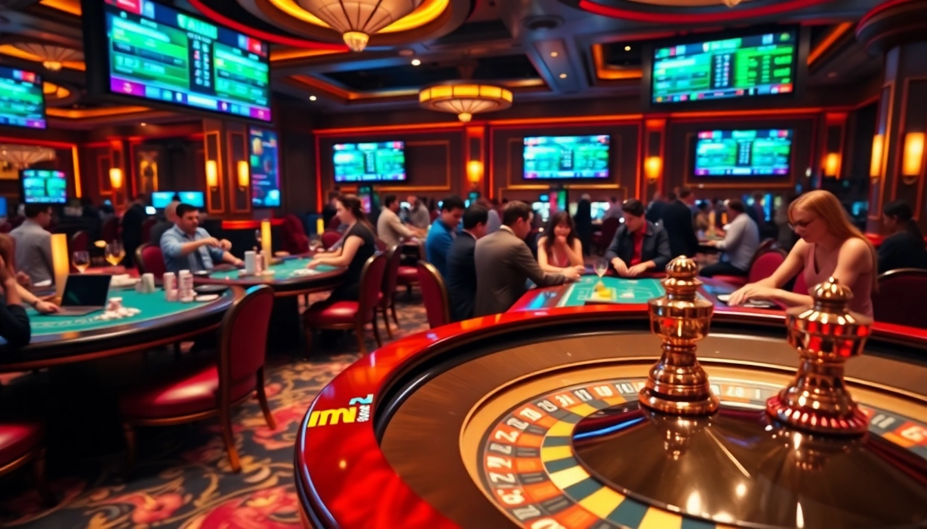 Gamblers enjoying an exciting gaming environment while checking scores on 7m.cn.