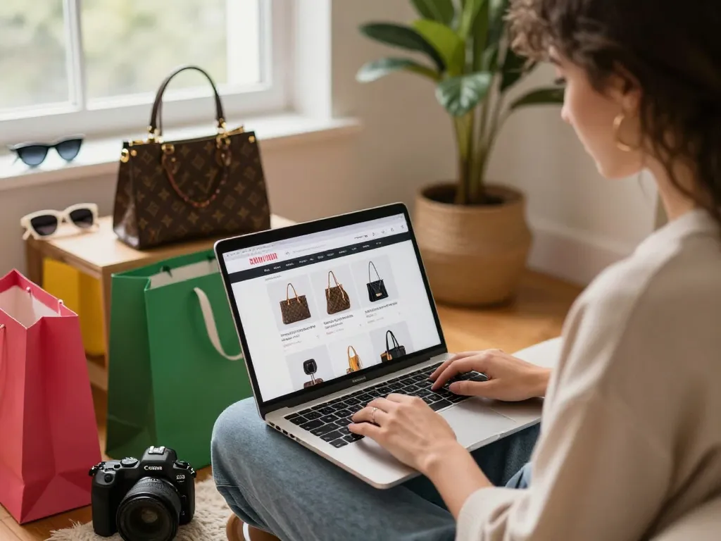 Browsing for high-quality 레플리카 items on a stylish online shopping site.