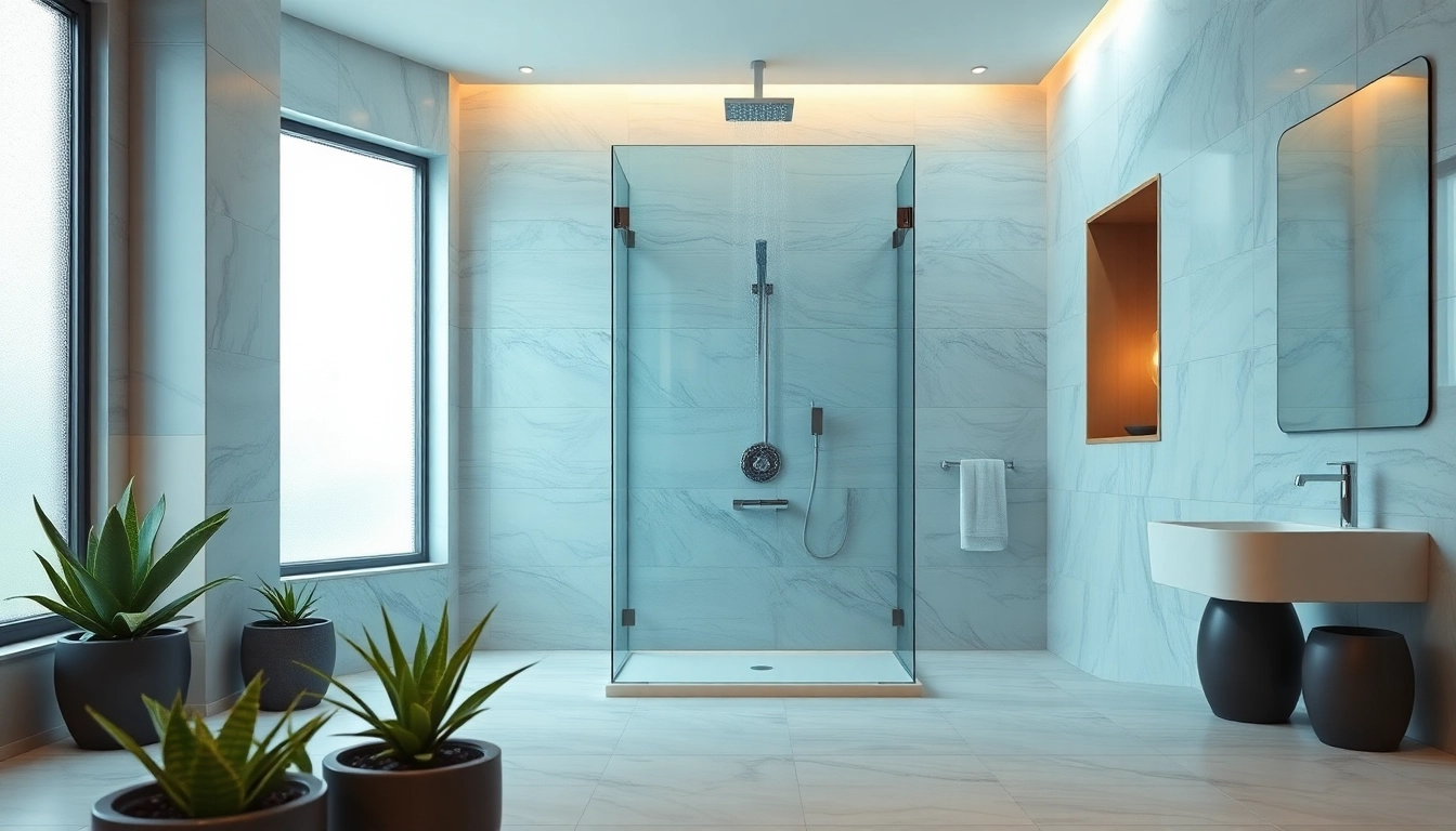 Experience elegant showers Australia with a modern shower design and serene ambiance.